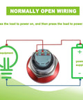 Diagram of normally open wiring for Emergency Stop Button Switch 22mm Mount With 12 To 220V 3A 1NO 1NC 1C SPDT Self Locking