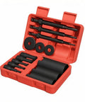 Hefty 14 Piece Inner Bearing Removal Puller Tool Kit For Grease Monkeys And Home Shed Builders With Red Carrying Case Designed For Tough Motorcycle Repairs Or Heavy Duty Service Work On Your Rig With Reliable Performance Every Single Day, red case