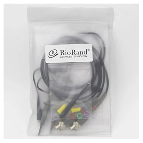 Packaging of 2 Pack 100 MHz Oscilloscope Clip Probes With Accessory Kit for Electronics Testing X1 X10 Attenuation