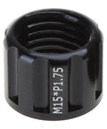 Super Durable Aluminum Bike Thru Axle Nut 12mm 15mm Thread Quick Release Cap showing black aluminum lock nut details.