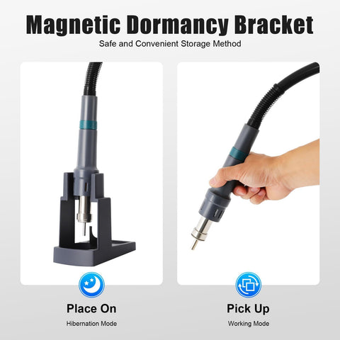 Heavy-Duty 1000W Digital Soldering Hot Air Gun With Brushless Turbo Fan on Magnetic Dormancy Bracket