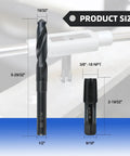 Pro DIY Plumbing Pack Three Eighths By Eighteen NPT Pipe Tap And Thirty-Seven Sixty-Fourths Inch Drill Bit In Carbon Steel With Black Nitride Finish Hand Threading Tools For Plumbers Mechanics And Home Projects In A Portable Box.