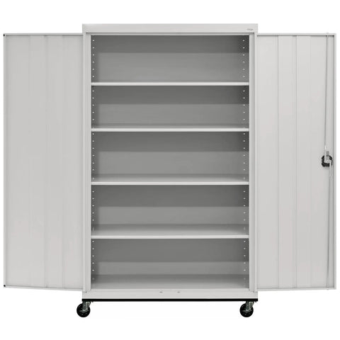 Badass Mobile Rolling Storage Cabinet With Adjustable Shelves And Heavy Duty Caster Wheels Lockable Gear Organizer For Garage Workshop Office Tools Equipment Dove Gray Rig