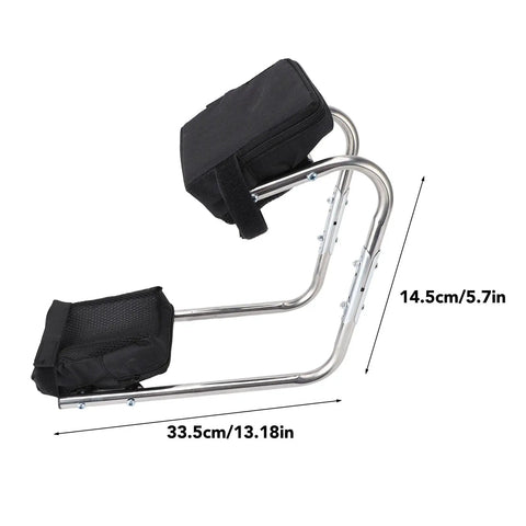 Garden Kneeling Seat With Ergonomic Padding And Adjustable Support For Knee And Back Pain Relief, shown in stainless steel frame