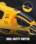 Close-up of dual safety switch on an 18 Inch Cordless Hedge Trimmer For 20V Max Battery, Lightweight 3.7 Lbs Bush Clipper