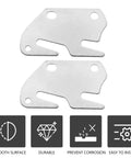 Heavy Duty Zinc Coated Bed Frame Connectors And Bed Rail Brackets Built Sick To Lock Tight And Prevent Rust Easy Slide On Install Two Piece Set shown from above.