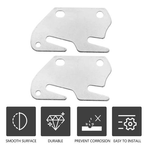 Heavy Duty Zinc Coated Bed Frame Connectors And Bed Rail Brackets Built Sick To Lock Tight And Prevent Rust Easy Slide On Install Two Piece Set shown from above.