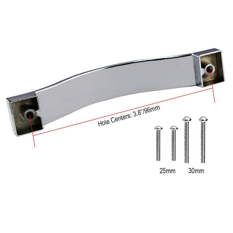 Crystal Rhinestone Cabinet Handles And Knob Pull Set In Silver Zinc Alloy with 3.8 inch hole centers, shown with screws.
