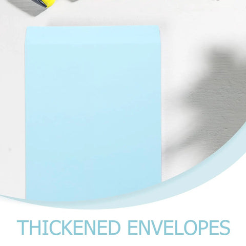 Thickened Self Adhesive Light Blue Envelope Mailing Bags 15 Pack For Postcards, Photos, And Blank Paper Pockets, close-up view