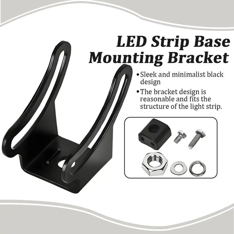 Two Pack Adjustable LED Light Bar Mounting Brackets For Offroad Trucks With Bottom And Side Slide Mounts Beefy Heavy Duty Aluminum Alloy Base Holders For LED Pods And Straight Work Lamps Fits Most 4x4 Off Road Vehicles, with hardware included