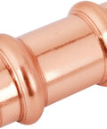 Lead Free Copper Press Fittings Kit Three Quarter Inch With Tee Elbow And Coupling Set For No Sweat Leak Free Easy Install In Home Or Jobsite Copper Pipe Systems Press Compatible showing a copper coupling