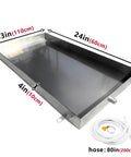 Heavy Duty Stainless Steel Condensate Drain Pan 43x24x4 inches for leak proof water collection from AC units.
