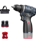 No Sweat Cordless Drill And Screwdriver Power Tool Kit With Heavy Duty Wood Metal Masonry Bits For Quick Fix Home Improvement And Diy Projects Compact Handheld Set with battery and charger