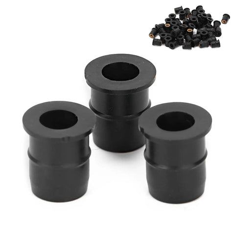 Rock Solid Rubber Well Nuts For Street Bikes And Atvs M6x0.8mm Thread 50 Piece Windscreen Fairing Hardware view of black rubber well nuts