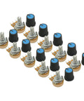 10 Pack 10K Ohm Linear Taper Potentiometers With 15mm Shaft 3 Pin Nuts And Washers Knob Included WH148 B10K Rotary Potentiometer Kit