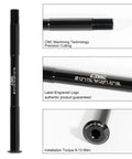 12mm Thru Axle For Bike Fork And Rear Hub with CNC Machining and Laser-Engraved Logo, shown with thread pitch and torque details.