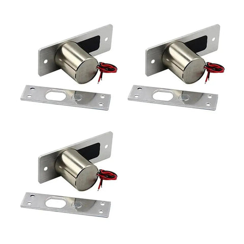 Tough As Nails Waterproof DC 12V Electronic Drop Bolt Door Lock with Normally Closed Magnetic Mortise, stainless steel, 4 units.