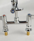 Heavy Duty 7 Inch Deck Mount Commercial Faucet With Sprayer And Pull Down Hose Single Pedestal Restaurant Pre Rinse Faucet