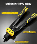 Rivet Nut Tool Kit With 11 Mandrels And 175 Rivet Nuts, 14 Inch Nutsert Tool For Auto Mods, RV Van Conversion, And Metal Fabrication, Pro Grade Kit In Rugged Carry Case featuring non-slip grips and aluminum alloy.