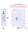 Front and side view of Step Up Transformer 110V To 220V Power Converter 3000 Watts Dual 220V Sockets