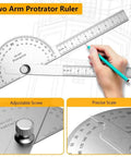 Digital Angle Finder Protractor Ruler With Straight Shot Zero To One Eighty Degree Range And Four Inch Tape for carpentry layouts.