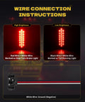 Wire connection instructions for 6 Inch Red Oval LED Trailer Tail Lights 24 LED Chips Waterproof Sealed Stop Turn Tail Light DOT SAE Certified