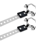 Heavy Duty Exhaust Hanger Kit Two Pack Universal Flexible Muffler Bracket With Anti Vibration Design shown in metal finish