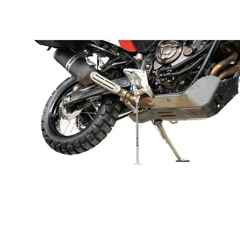 Beefy Adjustable Motorcycle Stand For Maintenance And Service 11 To 19 Inch Lift Zinc Plated Heavy Duty Steel Supports Bike Off Ground