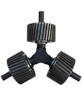 Heavy Duty Machine Roller Replacement Featuring Triple Wheels And Solid Core Built Tough For High Pressure Spin Works Like A Champ On Industrial Feed Machinery Rigs close-up view of triple wheel assembly