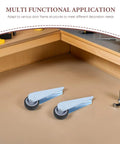 Heavy Duty 2 Pack Sliding Door Roller Wheels Low Profile Rubber Caster Bottom Track Glides on a work surface with tools.