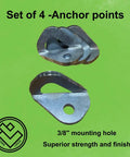 Heavy Duty Tie Down Anchors Set Of Four For Weld Or Bolt Installation on green background