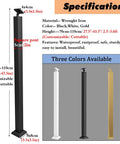 Top Shelf Metal Guardrail Poles For Stairs And Decks 20 Pack Cuttable Stair Railing Posts shown in black, white, and gold.