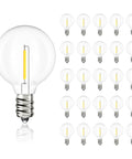G40 LED Replacement Bulbs For Outdoor String Lights 25 Pack Dimmable Shatterproof Globe Bulbs With E12 C7 Base