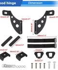 Heavy Duty Hi Lift Jack Mount for Jeep Wrangler Hood and Door Hinges dimensions and components layout