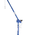Tough As Nails 12 Volt Dc Power Jib Crane, 2000 Lbs High Strength Steel Capacity, 360 Swivel Adjustable Boom Winch in blue.