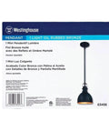 Product packaging for Industrial Hammered Oil Rubbed Bronze One Light Mini Pendant with image of pendant light.