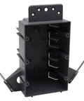 Hassle Free 3 Gang Pvc Nail On Electrical Box With Built In Living Hinges For Straight Line Wiring No Knockout Headaches 44 Cubic Inch Volume Two Hour Fire Rated EtL Certified New Work Outlet Gray Single Pack, showing interior structure and mounting features.