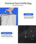 Lightweight Underseat Gym Duffel Bag For Women And Men Waterproof And Tear Resistant Travel Sports Bag with water droplets on surface