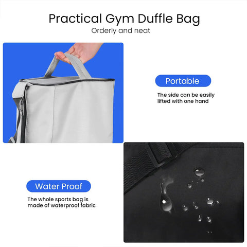Lightweight Underseat Gym Duffel Bag For Women And Men Waterproof And Tear Resistant Travel Sports Bag with water droplets on surface