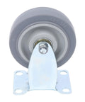 Set Of Four 4 Inch Grey Polyurethane Caster Wheels With Dual Bearings Heavy Duty Cart Casters Rated 1600 Lbs grey wheel with metal mount.