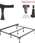 Bed Frame Glide Feet Set Of 4 For Replacing Casters Keeps Your Bed Stationary And Floor Safe Great For Hardwood Tile Laminate And Carpet Easy Fit For Most Bed Frames No More Wheel Drama; shown installed on bed frame, close-up view of glide foot fit.