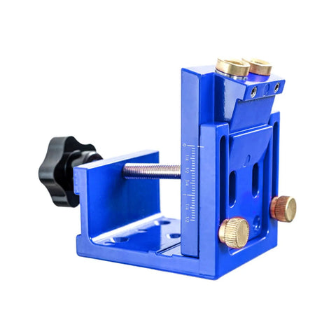 Pro Level Aluminum Alloy Pocket Hole Jig With A Precise 15 Degree Drill Angle And Smooth Adjustable 12 To 45mm Depth close-up view showing detail and scale.