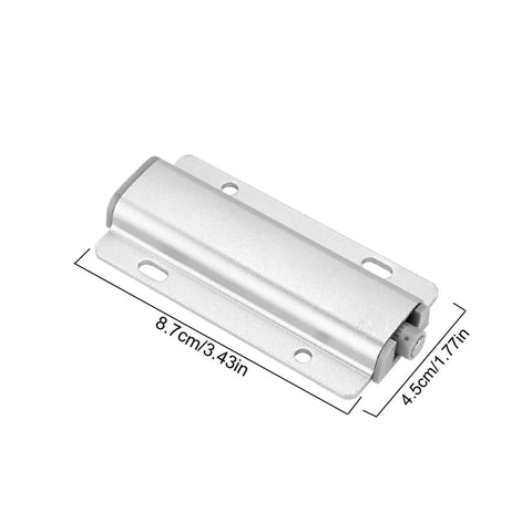 Easy Push to Open Cabinet Damper Buffer with Magnetic Catch, silver aluminum alloy, dimensions 8.7cm x 4.5cm, for kitchen use