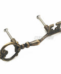 Antique Zinc Alloy Bronze Key Shape Cabinet Knobs Pulls Set with screws for kitchen cabinets, dresser, wardrobe furniture doors