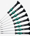 2054 8 Kraftform Micro Hex SAE Electronics Precision Screwdriver Set with Hex Plus Bits displayed in a row