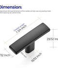 Dimensions of Curved Matte Black Cabinet Pulls 10 Pack For Kitchen And Home Cabinets 1.75 Inch Length