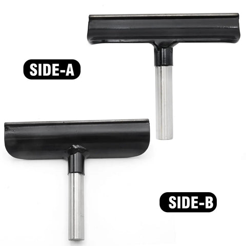 6 Inch Lathe Tool Rest With 5/8 Inch Post, Stainless Steel, Side A and Side B View