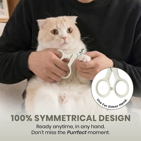 Lever Action Stainless Steel Cat Nail Clipper With A Slim 30 Percent Thinner Blade For Precise Quick Cuts, Clear View, And Easy At Home Grooming, Japanese Craftsmanship, Comfortable Grip, Perfect For Your Feline Friend, cat grooming tool in hand