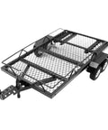 Badass Metal Cargo Trailer For 1/18 Scale Rc Crawlers Trx4m Scx24 Fc24 DIY Upgrade Kit with steel mesh platform and dual axles.