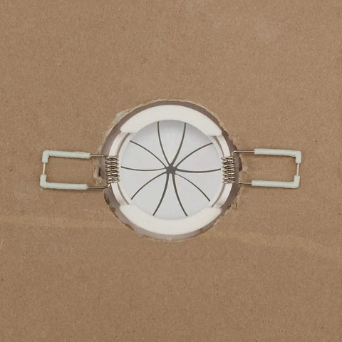 Speedy’Z spring-lock cable pass port, 2-inch, white circular insert mounted in panel with side clamps